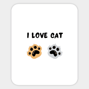 I love cat typography illustration design Sticker